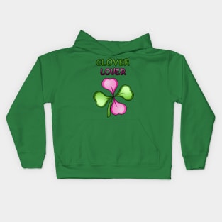 Clover Lover (with black border) Kids Hoodie